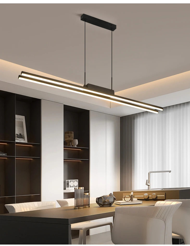 100CM Black/Gold Pendant Lights Dining Room Lights For Kitchen Long Chandelier Living Room Pendant Lamp Home Decoration Lighting