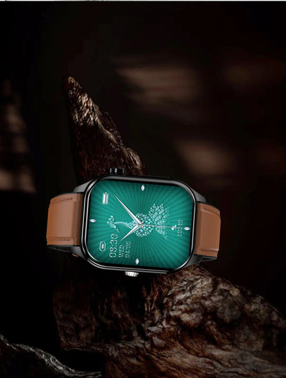 ET580 Smart Watch Men 2.04inch AMOLED Large Screen Bluetooth Call ECG Blood Pressure Oxygen Health Monitor SOS Smartwatch
