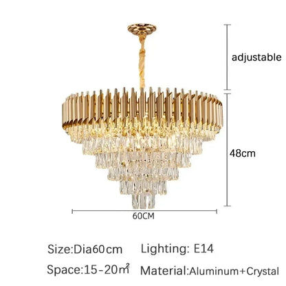 Luxury Crystal Pendant Lamp Lustre Home Decor Ceiling Chandelier Modern Dining Room Kitchen Bedroom Living Room Hanging Lights