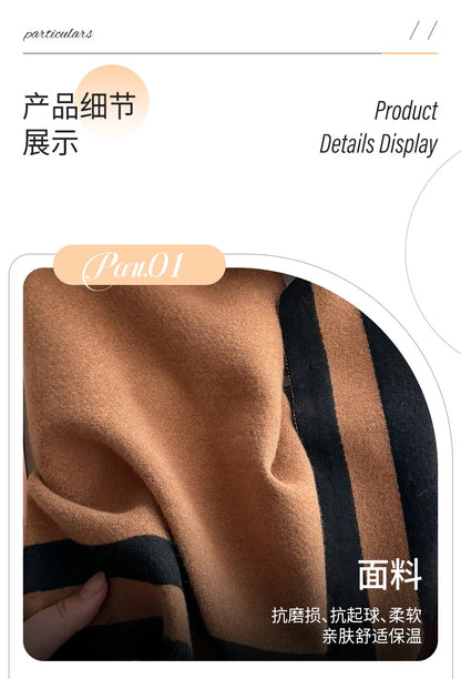 Women's Reversible Two-Tone Scarf, Plush Soft Winter Shawl & Neck Warmer, Double Sided Elegant Fall Wrap
