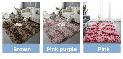 Nordic Ins Wind Tie-dye Gradual Change Silk Plush PV Plush Living Room Coffee Table Mattress Bedside Bedroom Dining Room Carpet