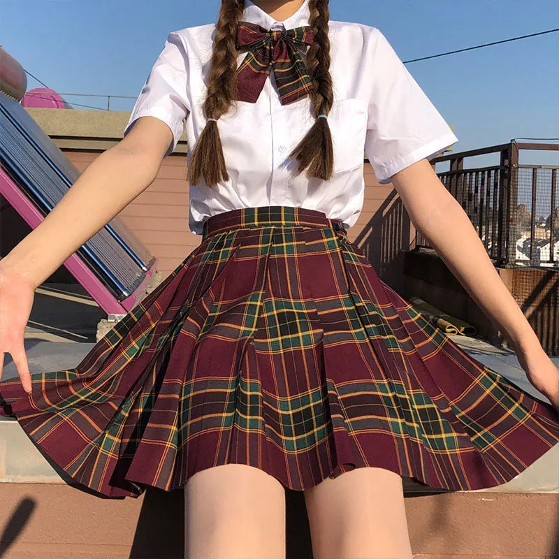 Japanese Bow Tie Skirt Set Student Pleated Skirt Jk Uniform Korean School Sexy Girl Preppy Style Seifuku Japanese School Uniform