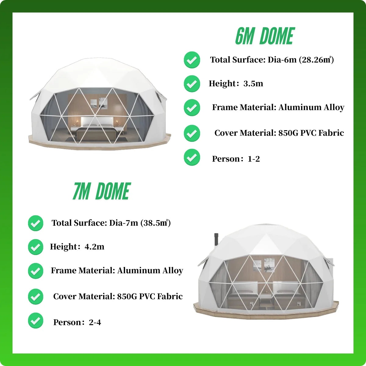 Tent for Hotel Camping Resort Europe in Stock 6M 7M  Luxury Outdoor Starry Sky Room Spherical Tent PVC Aluminum Geodesic Dome