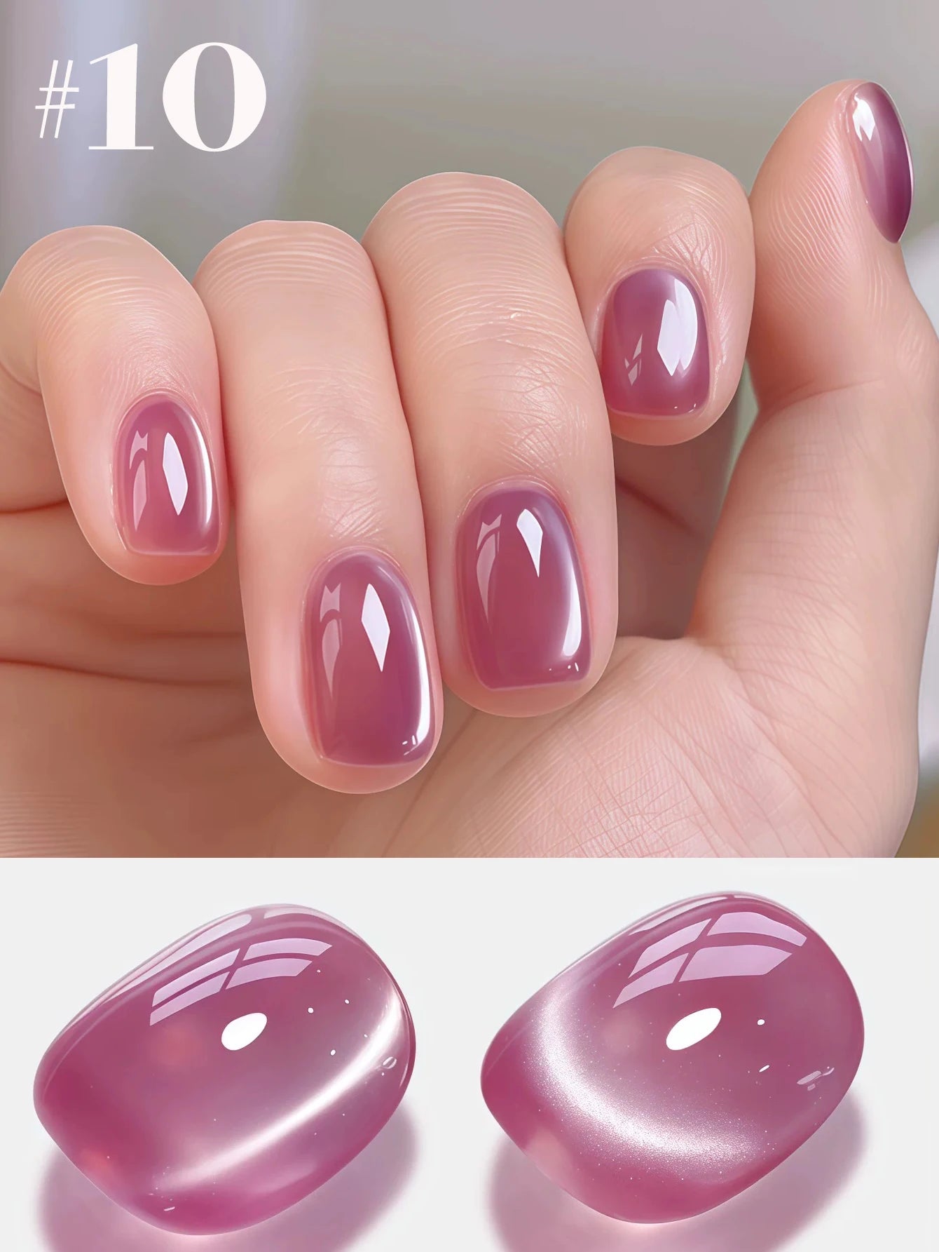 1-24pcs WS Romantic Purple Cat Eye Gel Nail Polish New Style Super Flash Versatile Whitening Purple Glass Bead Cat Nail Salon