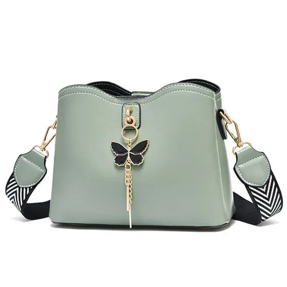 2025 Women White Handbag New Designer Butterfly Tassel PU Leather Messenger Bags Ladies Crossbody Female Tote Shoulder Bag