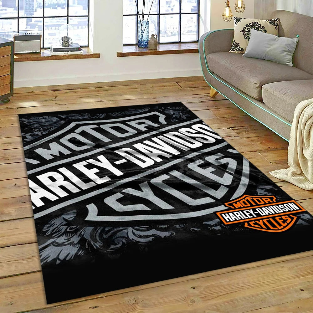 27 Style Harley-y Motorcycle Logo Rug Carpet for Living Room Bedroom Home Decor,floor Mat Non-slip for Sofa Doormat Gift kids