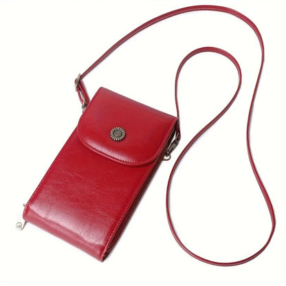 RFID Blocking Crossbody Phone Wallet Soft Leather Wallets Vintage Cell Phone Purse Versatile Female Shoulder Bags Women Handbag
