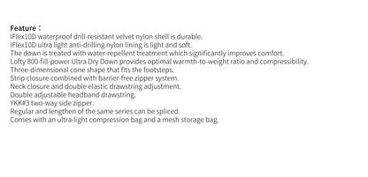 AEGISMAX AIR 10D 800FP Ultra Dry Down Sleeping Bag Qulit Ultralight Camping Hiking Backpacking Sleeping Bags