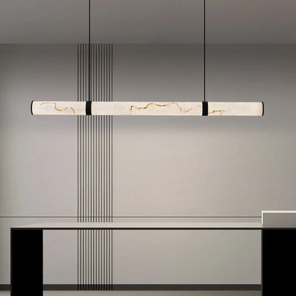 Italian Minimalist Pendant Lights Imitation Marble Strip Hanging Lamp Dining Table Restaurant Home Ceiling Decoration Chandelier