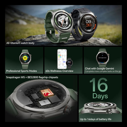 Global Version OnePlus Watch 4 Smart Watch 1.50'' AMOLED Display Snapdragon W5 Processor Up to 16 Days of Battery Life Wear OS