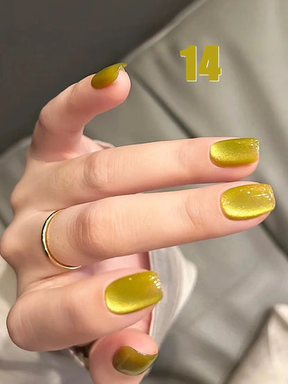 MIANEL 12ML Hit Product Gold Amber Cat Eye Gel Nail Polish 2026 New Blue Glass Beads Cat Eye Gel Nail Green Nails 1-21pcs