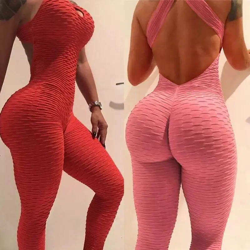 Sexy Hip Yoga Onesie Faion Jacquard Low Waist Street Sle Thiened ort Pants Wide Leg Pants Butt Lifting Yoga Suit