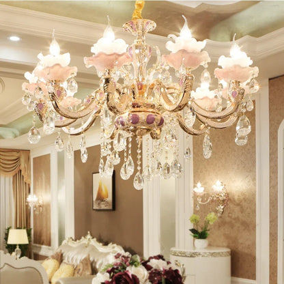 Zinc Alloy Crystal Chandelier Modern Living Room Decoration  Lighting European Restaurant Bedroom Candle  Lamps