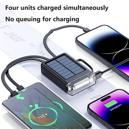 Lenovo 50000mAh Fast Charging solar compact portable LED light mobile power bank built-in cable power bank suitable for iPhone