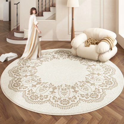 European Style Rugs for Bedroom Home Fluffy Soft Floor Mat Thicken Plush Living Room Decoration Round Carpet Washable Lounge Rug