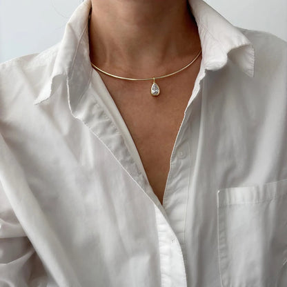 Certified 3carat Waterdrop Hark Moissanite Collar Necklace S925 Silver Bezel Set Solitaire Pear Cut Diamond Pendant for Women