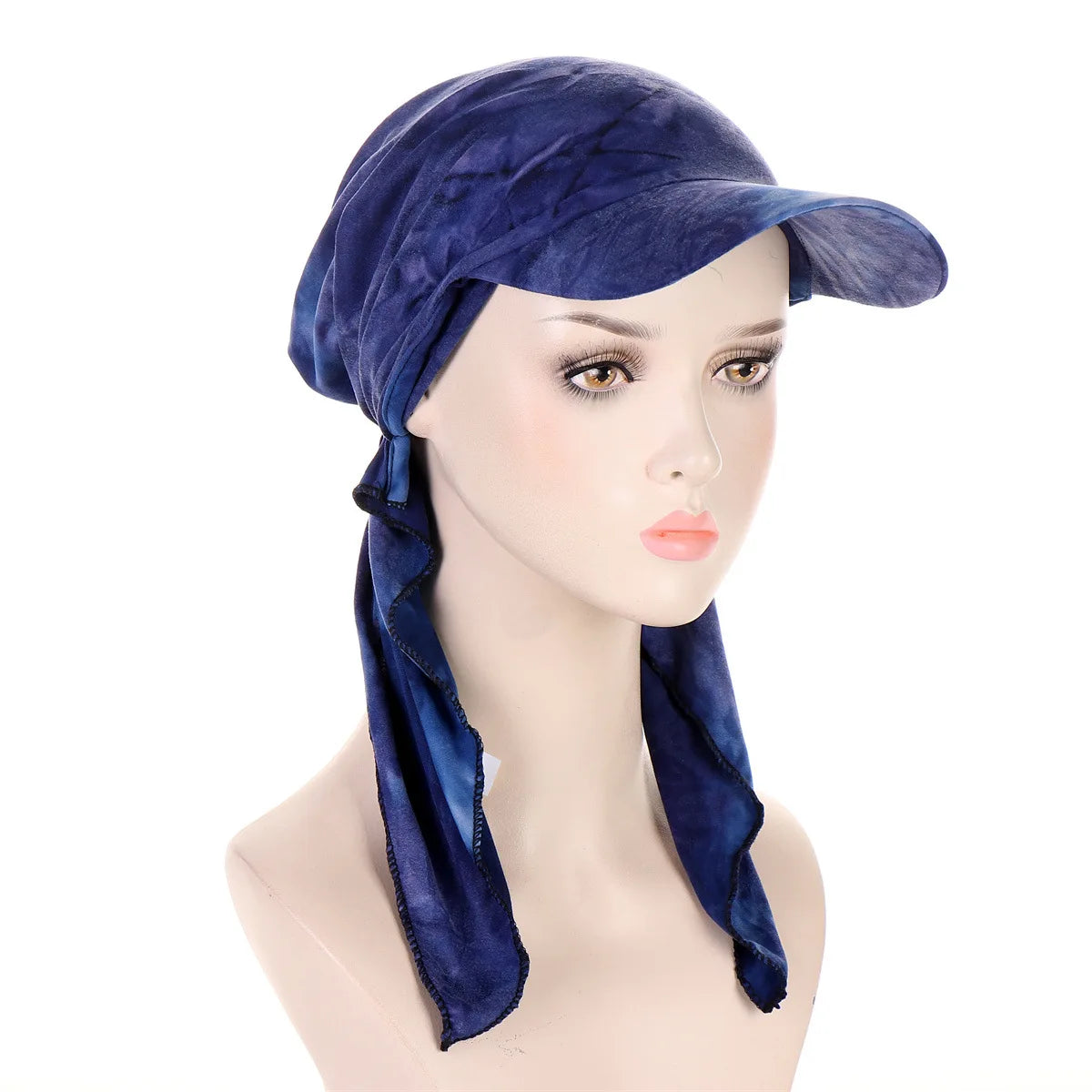 Trendy Print Muslim Hijab Caps With Brim Women Baseball Cap Wrap Head Ramadan Ladies Fashion Headwear Turban Bonnet