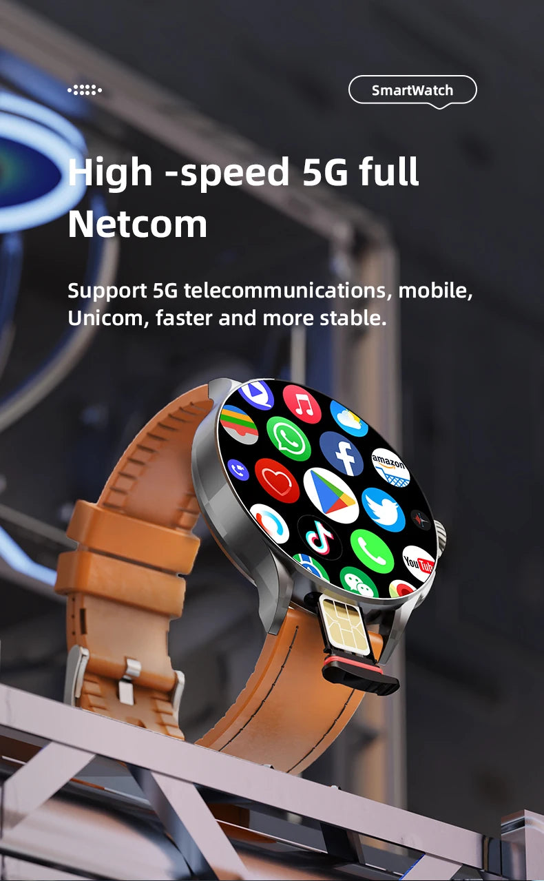 VALDUS GT200 4G Smartwatch HD Camera Man Woman Video Chat Fingerprint Control 32GB Memory WIFI GPS Step Smart Watch For Android