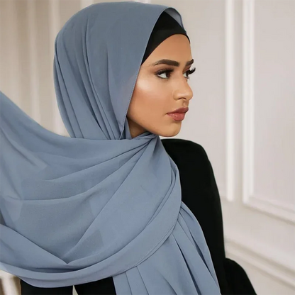 Muslim Chiffon Hijab Scarf Women Long Solid Color Head Wrap For Women Hijabs Scarves Ladies Muslim Veil Jersey Hijabs