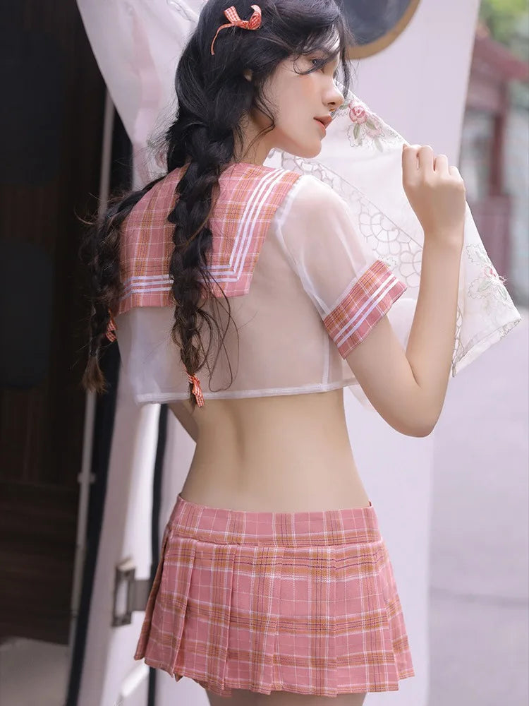 Erotic Outfit Sexy Club Stage Costumes Transparent Lingerie BunnyGirl Temptation Backless Exotic Cosplay Apparel Naughty Clothes
