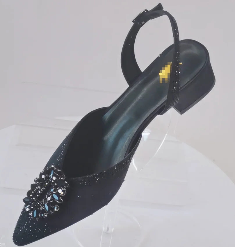INSIGHTLINK Newest Golden Women High Heel with Bag Set Rhinestones Sandals Party Women's Shoes for Bridal Stiletto Luxury Pumps