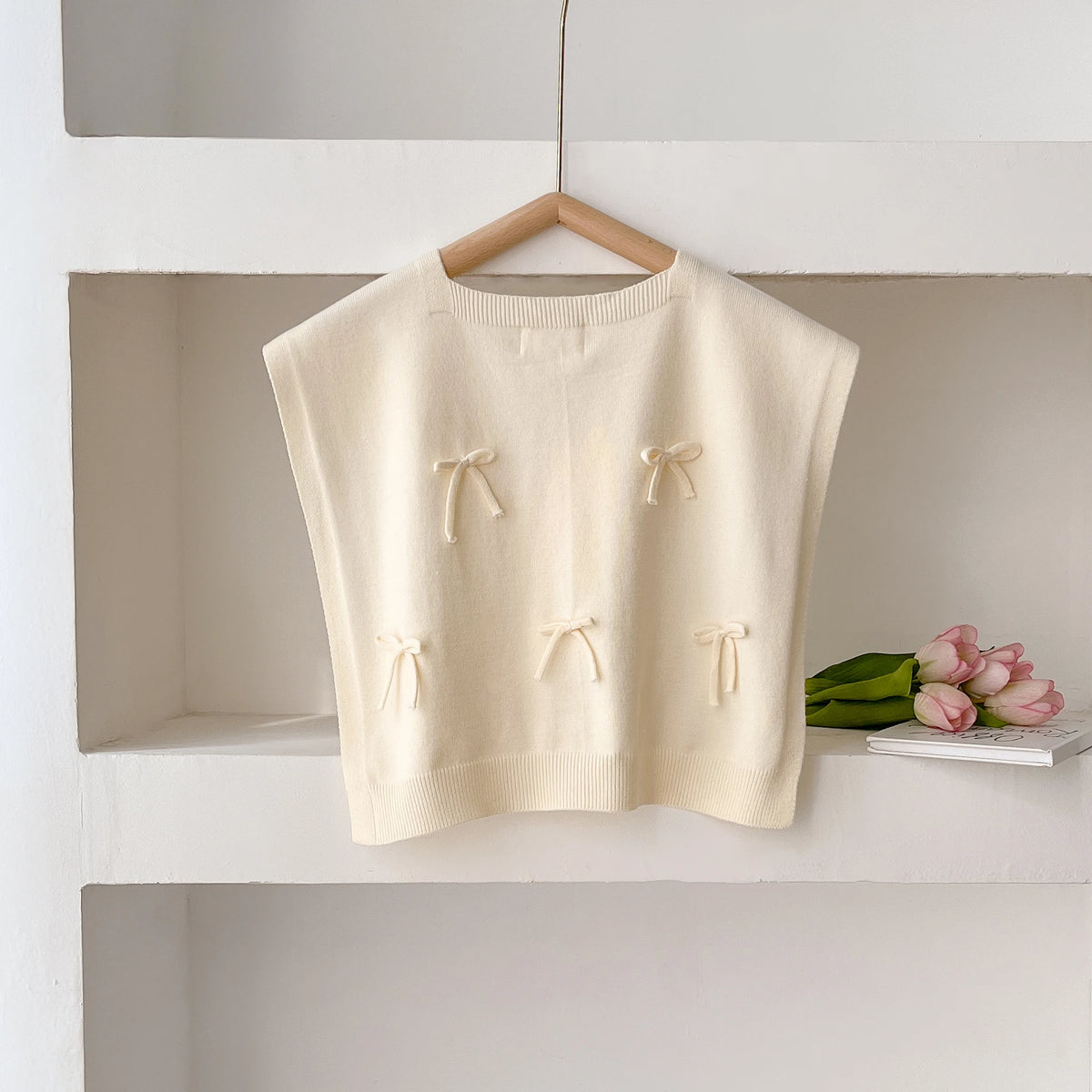 Korean Knitted Shawl Summer Air Conditioning Fake Collar Neck Guard Knit Thin Knotted Cape Shoulder Scarf For Women