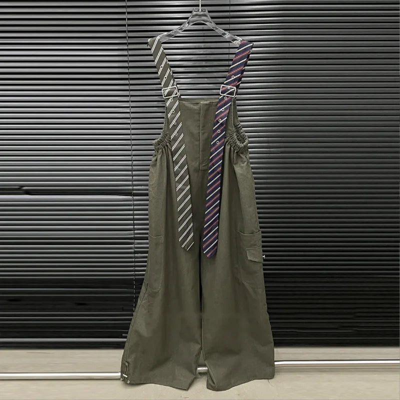 KUCLUT 2025 Autumn Fashion Tie Decorated Jumpsuits For Women Loose Style Design Wide-Leg Jumpsuit Female Trendy 1A731