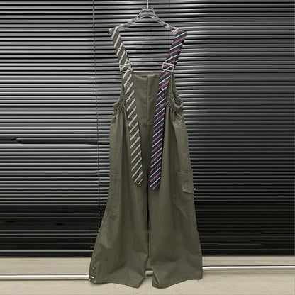 KUCLUT 2025 Autumn Fashion Tie Decorated Jumpsuits For Women Loose Style Design Wide-Leg Jumpsuit Female Trendy 1A731