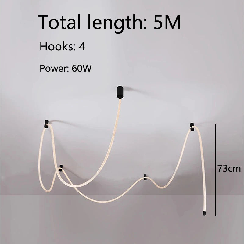 Modern LED Ceiling Chandelier Personality Braided Hose Lamp Ceiling Living Room Bedroom LED Lights Nordic Home Decor Suspension