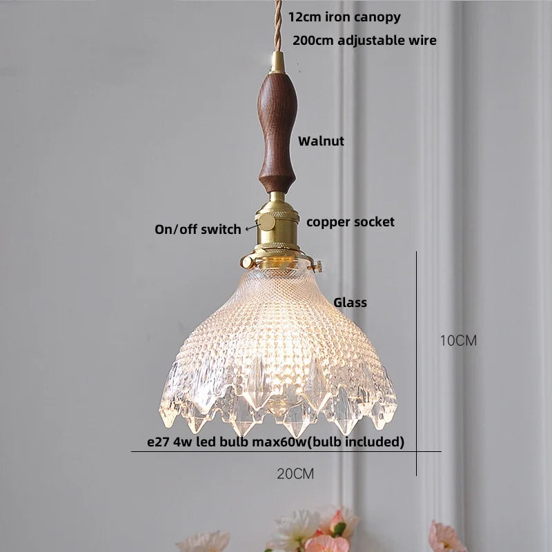 IWHD Knob Switch LED Pendant Lamp Bedroom Restaurant Cafe Luxury Crystal Glass Nordic Modern Interior Home Decor Hanging Lights