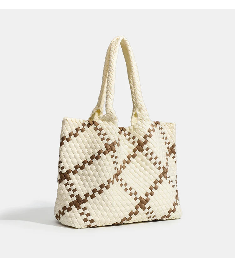 Large size women's tote bag Women's fashion bags 2024 Hot product Neoprene material women's hand-woven bag Large volume Tote bag