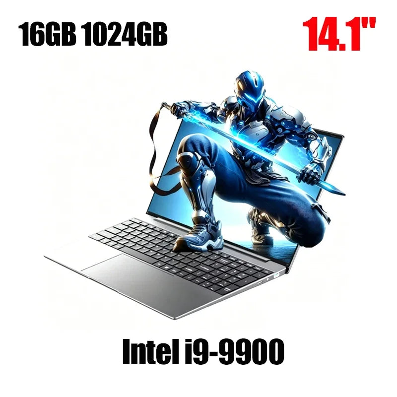 2026 14.1' Ultra Slim Laptop Intel Core I9-9900 16GB RAM 1/2TB SSD Windows 11 Fingerprint Unlock Office Game Backlight Laptop