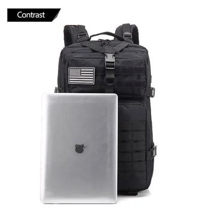 45L Tactical Fishing Backpack Molle Water Resistant Outdoor Tackle Bag Large Capacity Storage Camping Hiking Travel Rucksack Trekking Men Women Anglers Fishermen Rod Reel Gear Durable Multi Pocket Wear Resistant Lake River Se