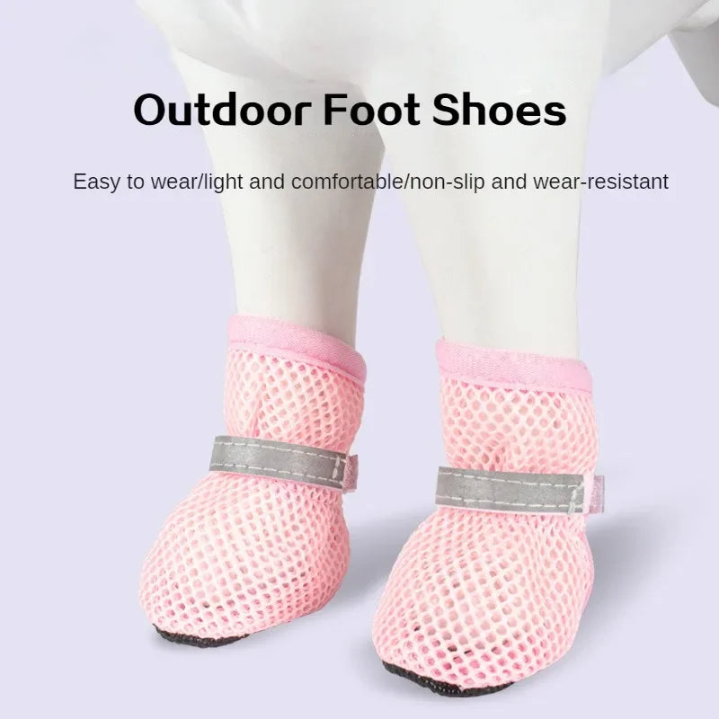 4pc, Dog Shoes Non-slip Breathable Wear-resistant Dog Boots Suitable for Small Medium Sized Pets Puppy Protective Footwear