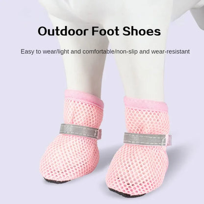 4pc, Dog Shoes Non-slip Breathable Wear-resistant Dog Boots Suitable for Small Medium Sized Pets Puppy Protective Footwear