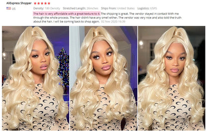 Ishow 613 Full Lace Human Hair Wig Body Wave Blonde Lace Front Wig Brazilian Human Hair 30 inch 13x4 Lace Frontal Wig For Woman
