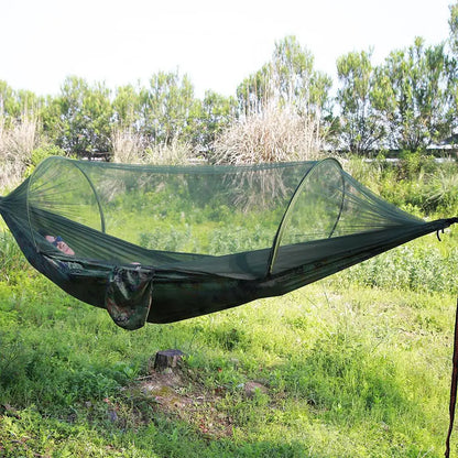 Outdoor Double Hammock with Mosquito Net Lightweight Portable Anti Bug Hammock Fast Install for Camping Hiking Travel Backyard