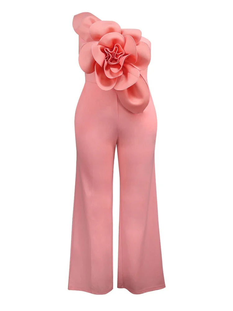 Wmstar Women Jumpsuit Flowers Single Sleeved Luxry African Romper New in Summer Fashion Street Wear Wholesale Dropshipping 2025