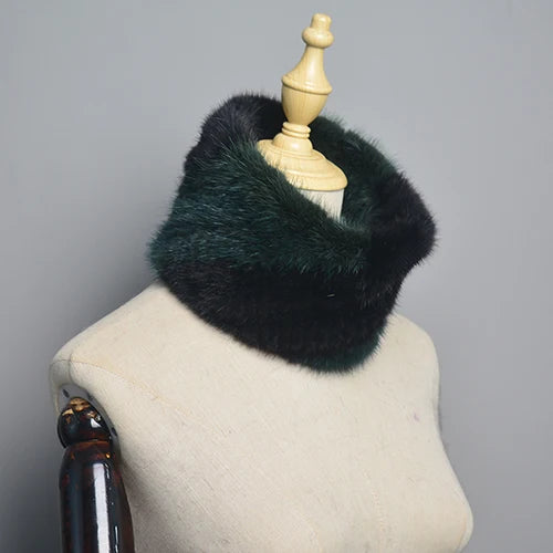 Winter Ring Scarf Women Real Fur Mink Warm Fashion Female Loop Mink Scarves 2026 For Women Knitted Ring Scarfs