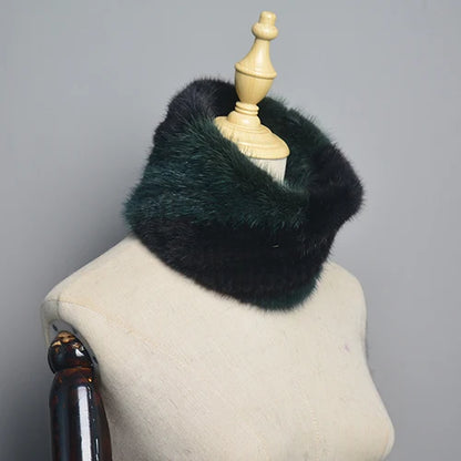 Winter Ring Scarf Women Real Fur Mink Warm Fashion Female Loop Mink Scarves 2026 For Women Knitted Ring Scarfs