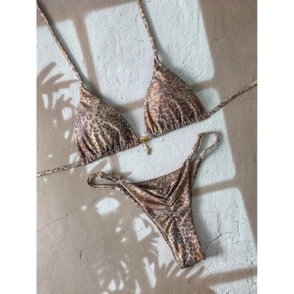 Sexy Leopard Push Up Bikinis Two Piece Bathing Suits 2026 Micro Bikini Sets Women Swimsuit Beach Wear Thong Swimwear for Female