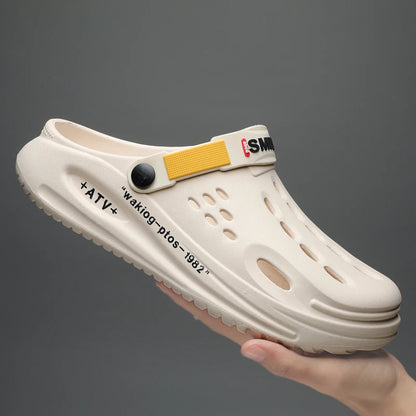 Men's Slippers EVA Hole Men's Sandals Non-Slip Slippers Thick Soft Platform Casual Slides Fashion Mules Shoes Outdoor Big Size