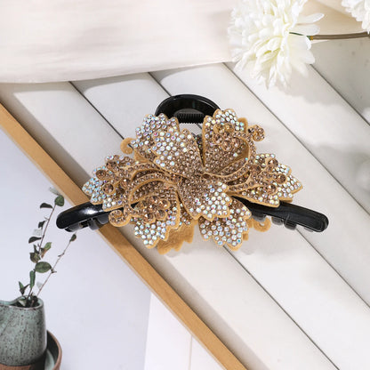 AWAYTR New Flower Hair Claws Clips Hairpins For Girls Women Fashion Rhinestone Hairgrip Barrettes Hair Crab Hair Accessories