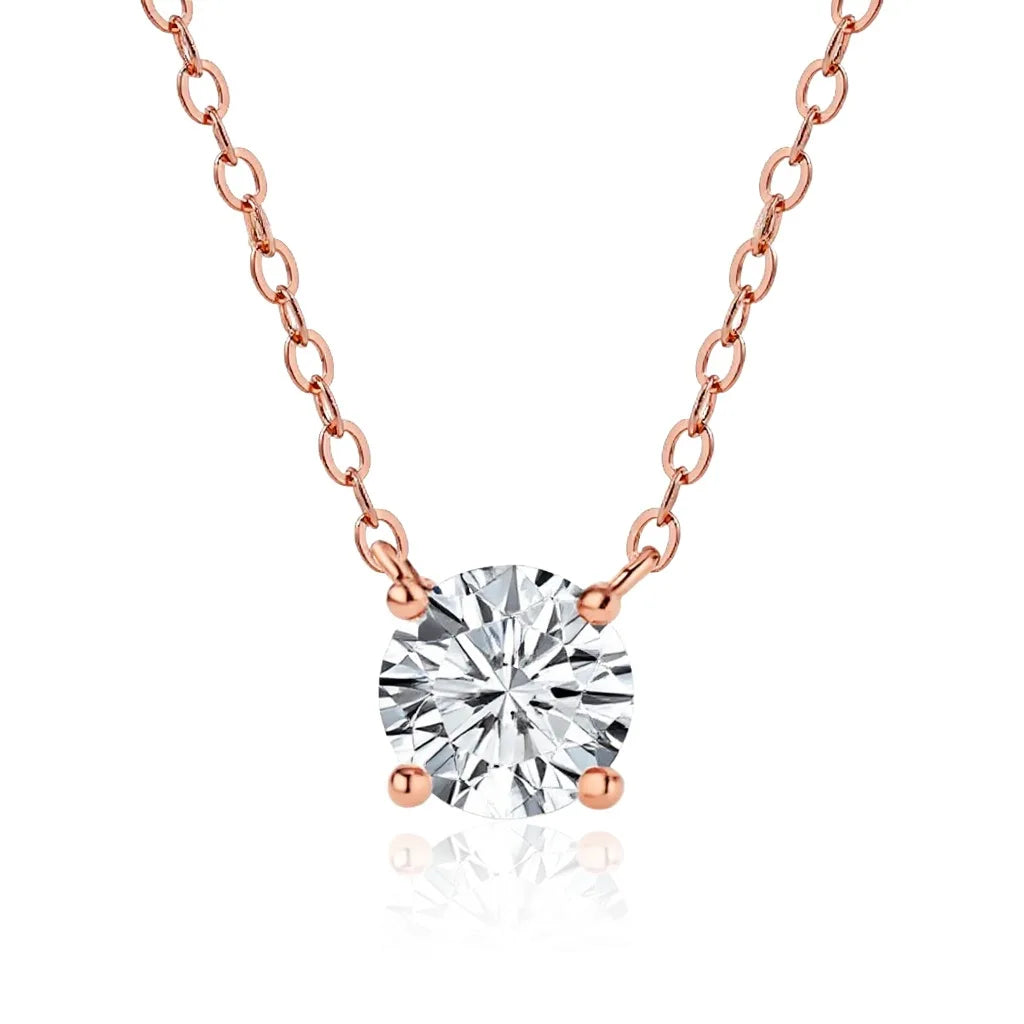 1-3ct Moissanite Necklace for Woman Wedding Fine Jewely with Certificates 925 Sterling Sliver Plated 18k White Gold Necklace