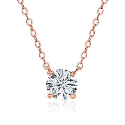 1-3ct Moissanite Necklace for Woman Wedding Fine Jewely with Certificates 925 Sterling Sliver Plated 18k White Gold Necklace