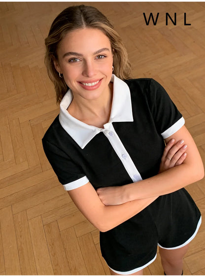 New "Ladies" slim-fitting short-sleeved one-piece pants, versatile and fashionable, for summer
