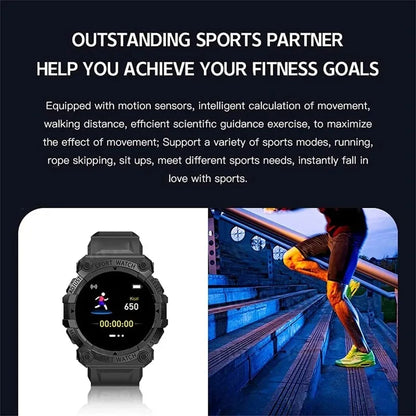 Black Smart Watch Sports Bluetooth Reminder With Color Screen Health Monitoring Fd68s Wearable Fitness Tracker