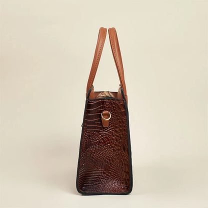Crocodile Pattern Leather Women's Handbags Fashion Commuter Messenger Bags Large Capacity Luxury 3Piece Set Tote Shoulder Bags