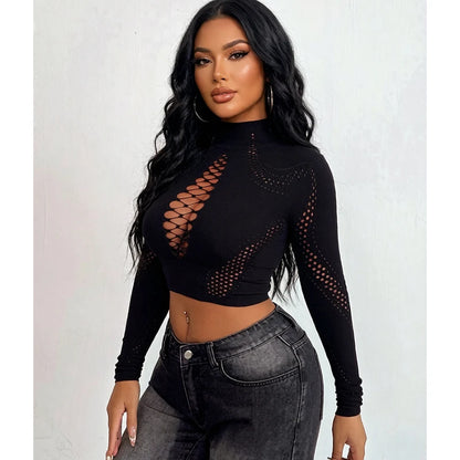 Hollow Out Fishnet Beach Cover Up Bodycon Dress, Sheer Mesh Festival Swimwear for Women Summer