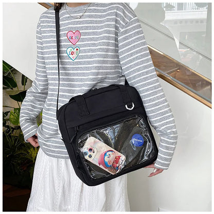 Japanese Style Kawaii Itabag For Dolls Large Handbags New Nylon School Bags For Teenage Girls Tote Shoulder Bag JK Crossbody Bag